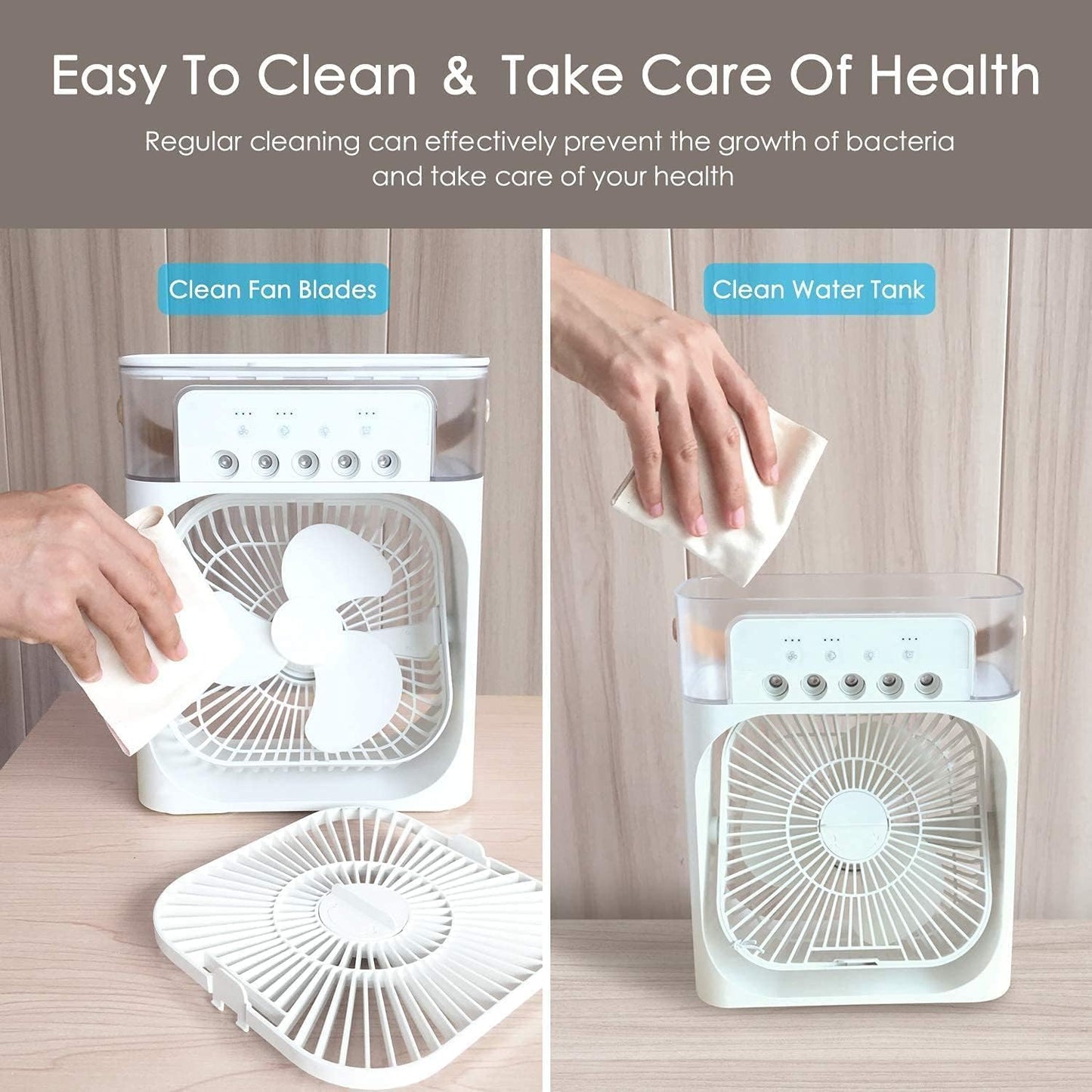 Portable Mini Air Cooler | 3-in-1 AC Fan with LED Lights, Timer & Mist Modes – Perfect for Home, Office & Travel